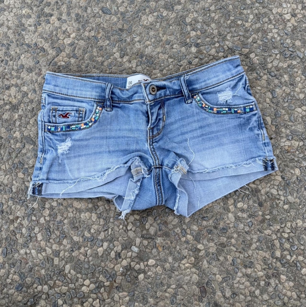 Hollister Women's Blue Denim Shorts